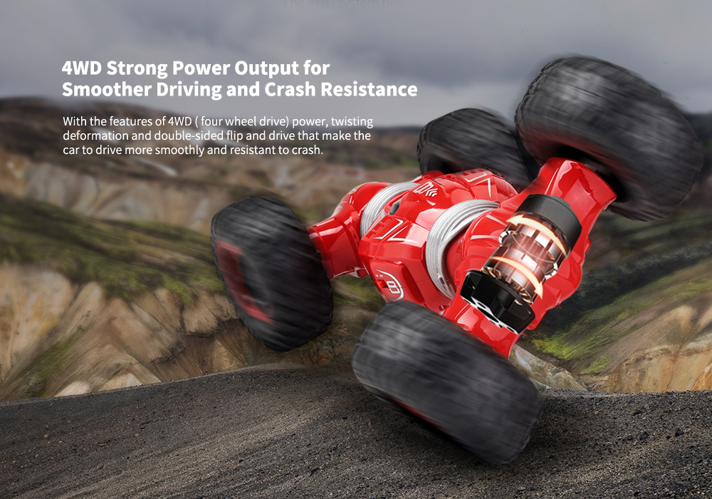 JJRC Q70 Twister Double-sided Flip Deformation Climbing Remote Control Car - Red Two batteries
