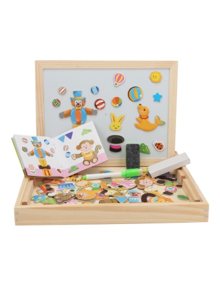 Wooden Magnetic Puzzle Kids Jigsaw Drawing Board Educational Toys